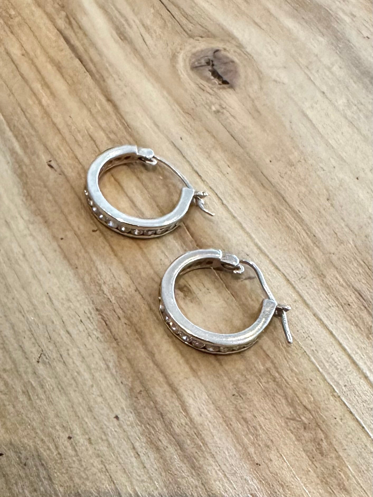 Modern CZ Hoop 925 Silver Earrings