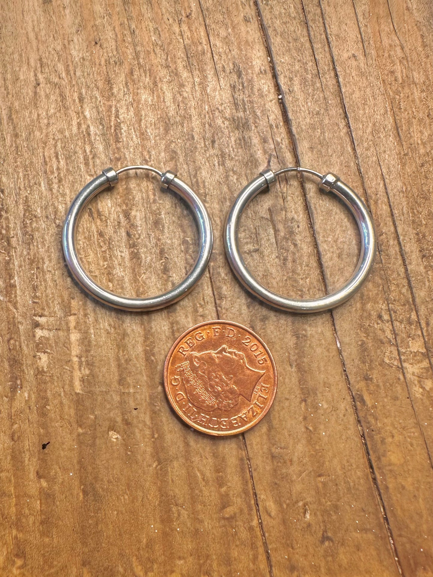 Rounded Hoops 925 Sterling Silver Earrings