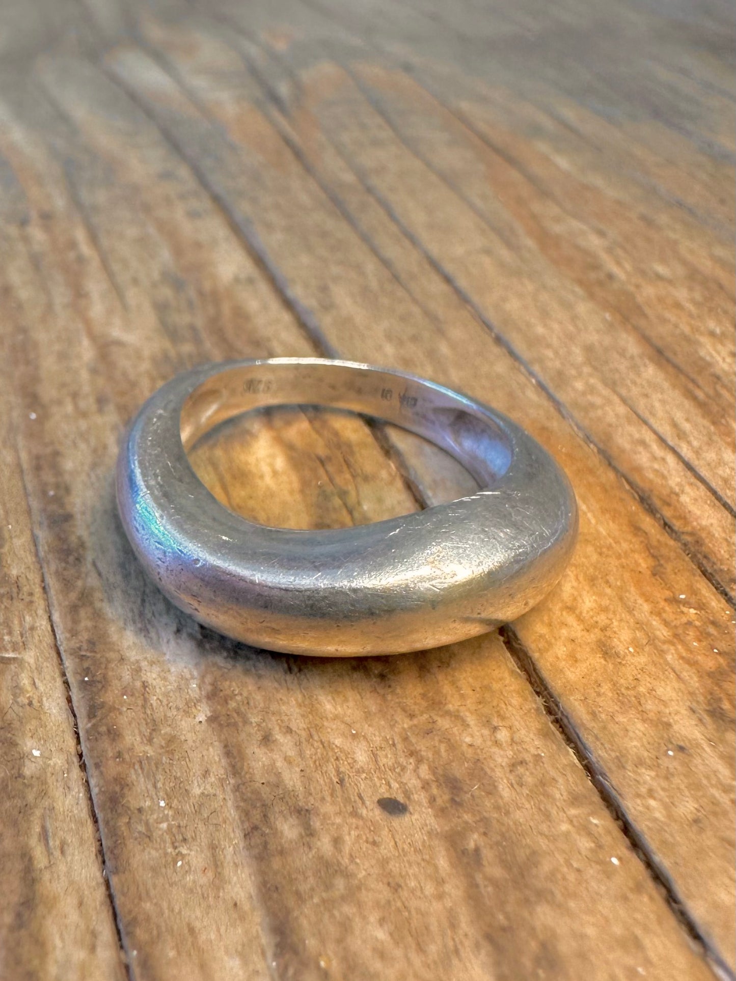 Abstract Wavy Band 925 Sterling Silver Size M1/2 Ring