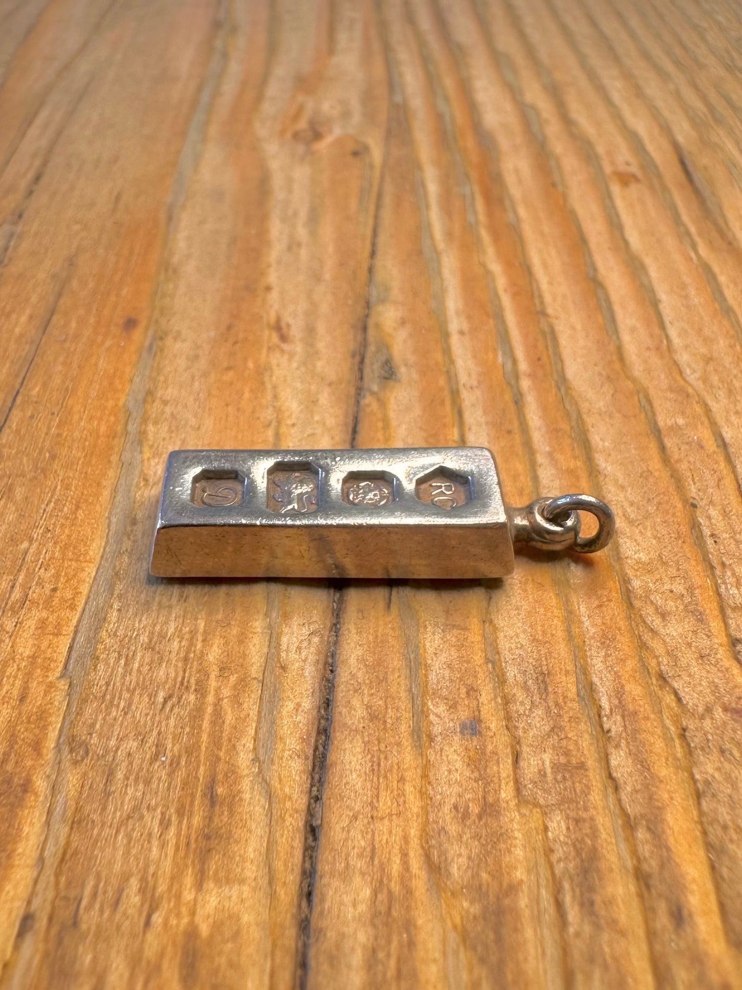 Ingot 1978 Sheffield Maker RC 925 Sterling Silver Pendant