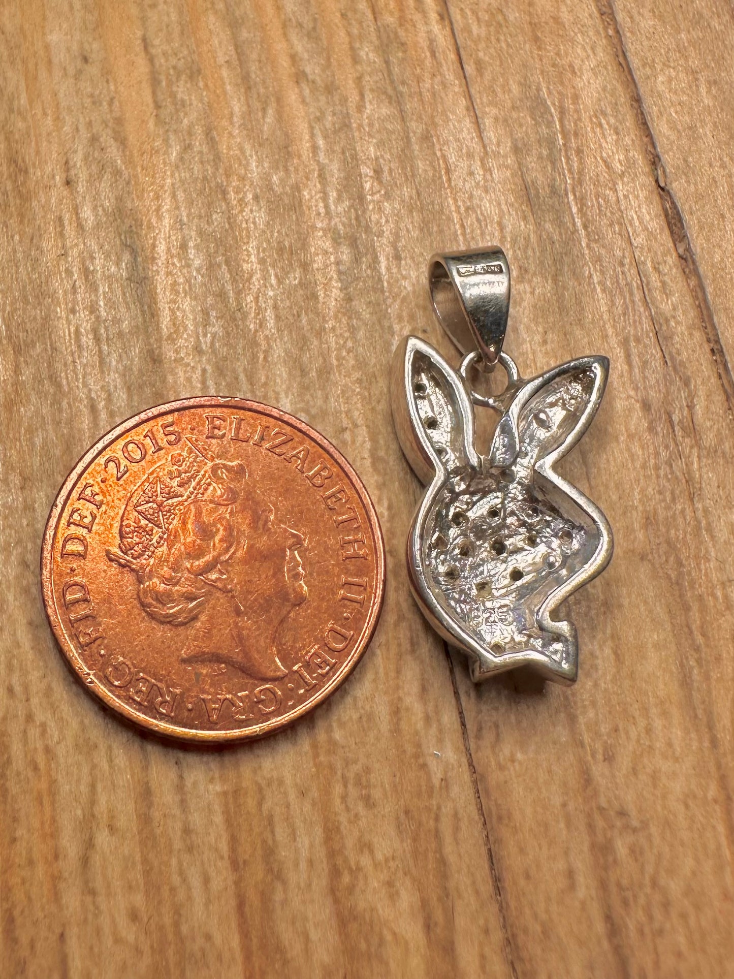 Vintage Playboy Blue Stone 925 Sterling Silver Pendant