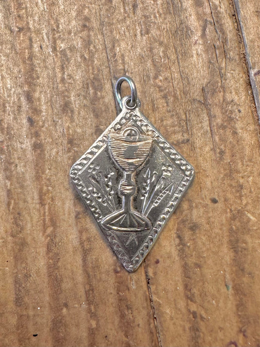 Irish 1961 Chalice Gold Plate on 925 Sterling Silver Pendant