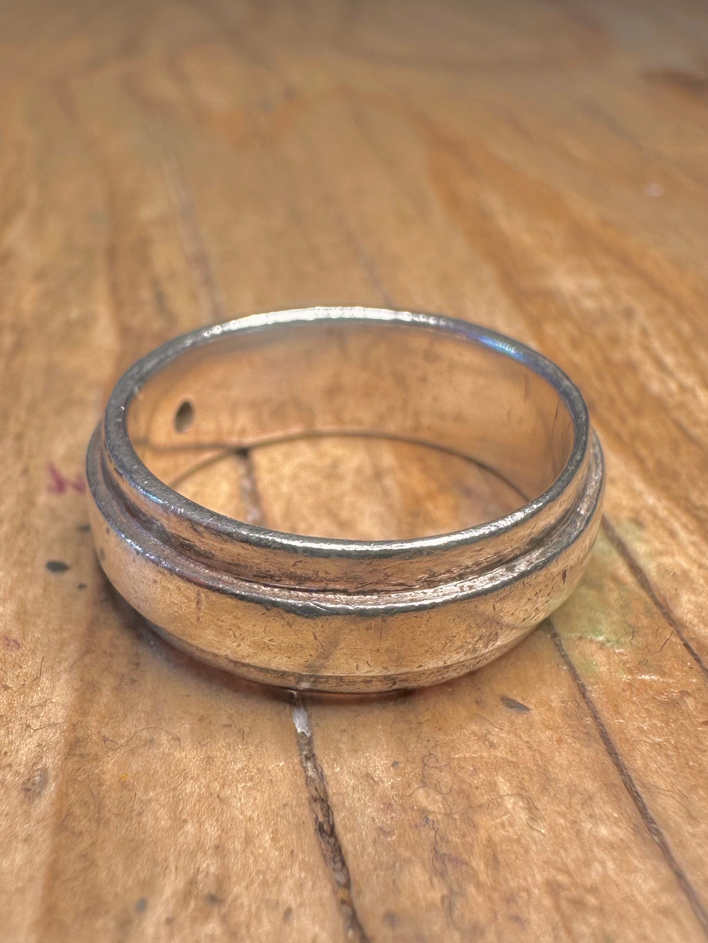 Vintage Cubic Zirconia Band 925 Sterling Silver Size P1/2 Ring