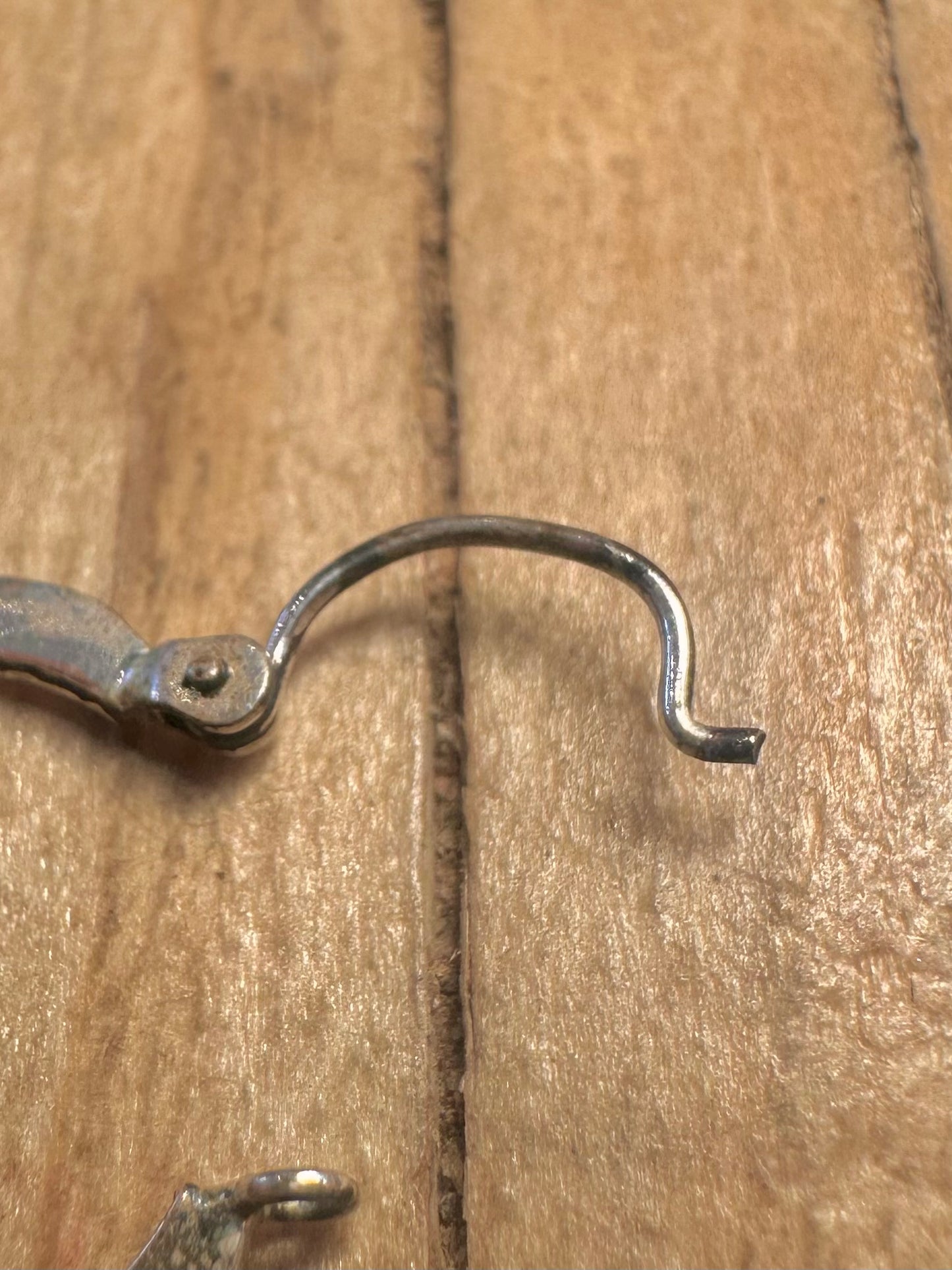 Vintage Unique Shape Hoop 925 Sterling Silver Earrings