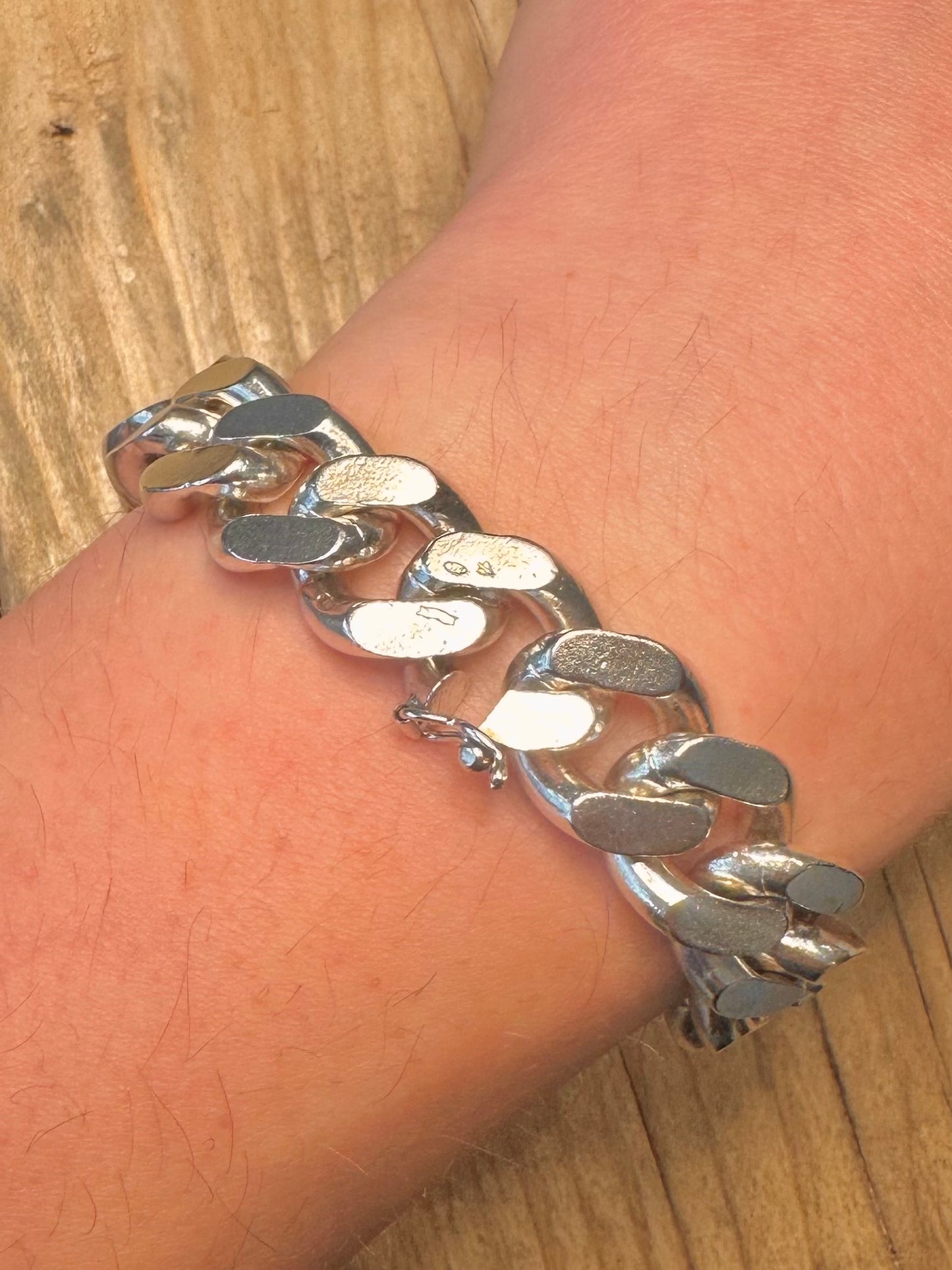 Vintage 1974 Identity Curb Chain 925 Sterling Silver 8.5 inch Bracelet