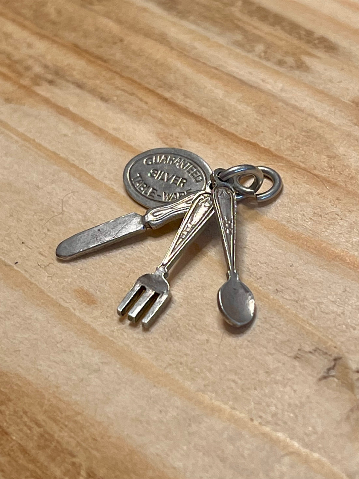 Small Cutlery Set Silverware 925 Sterling Silver Charm Pendant