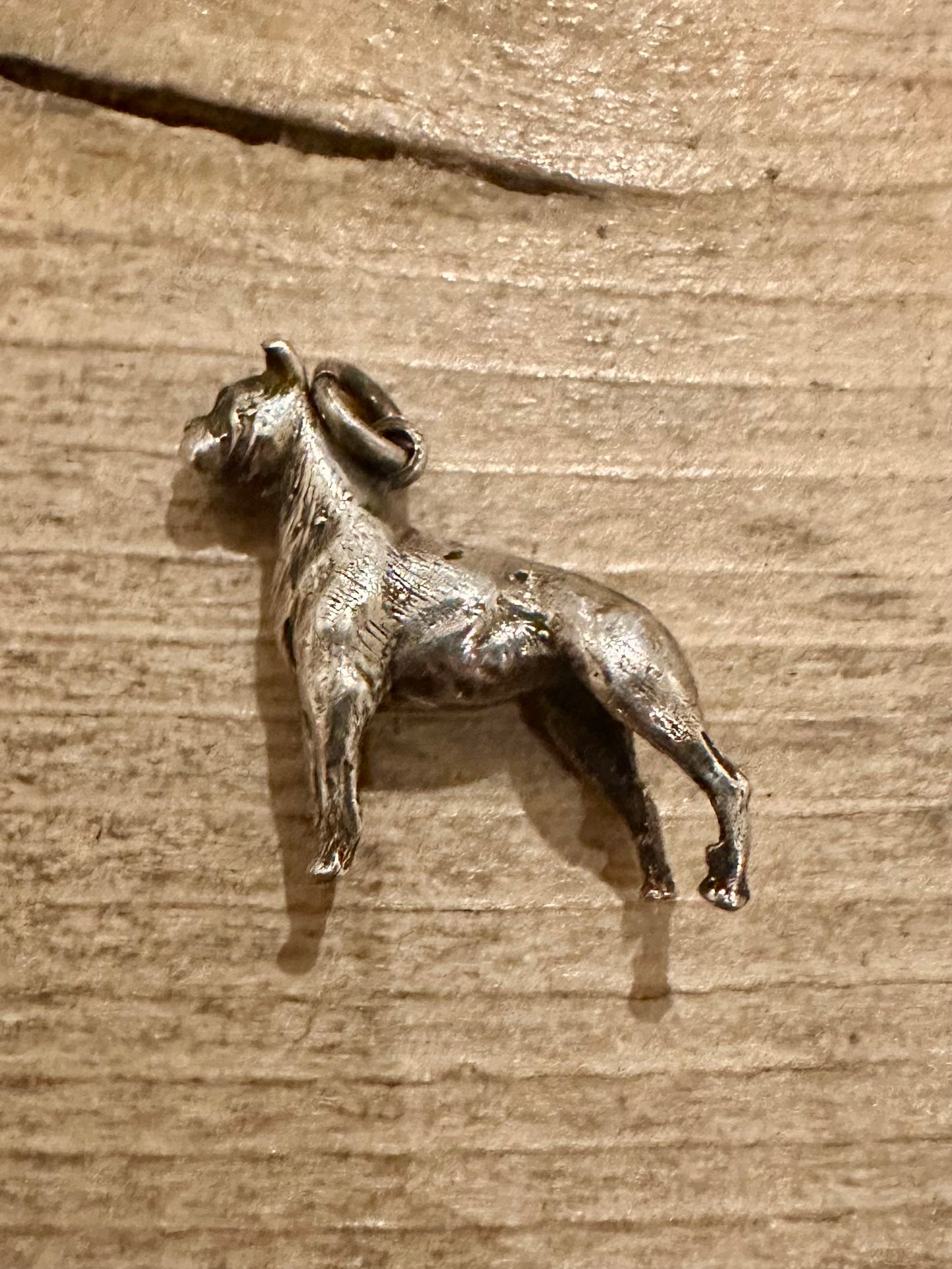 Vintage Boxer Dog Solid 925 Silver Charm Pendant