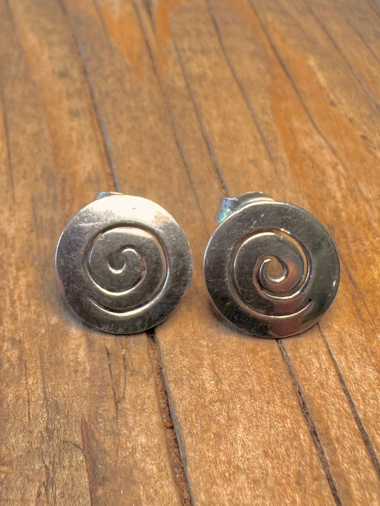 Swirl Stud 925 Sterling Silver Earrings
