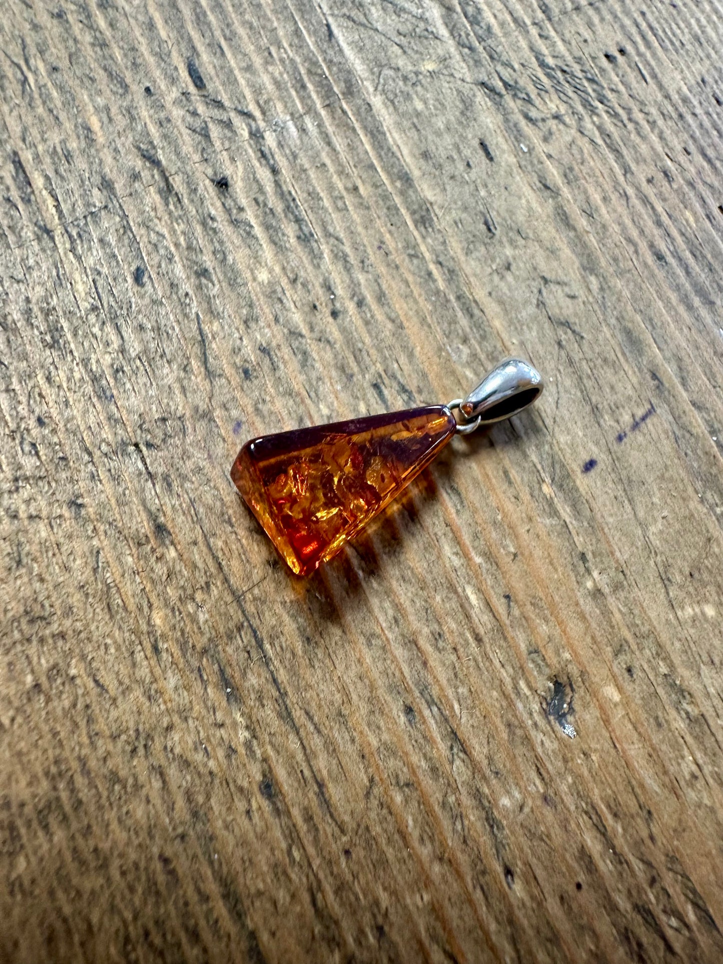 Abstract Amber 925 Silver Pendant