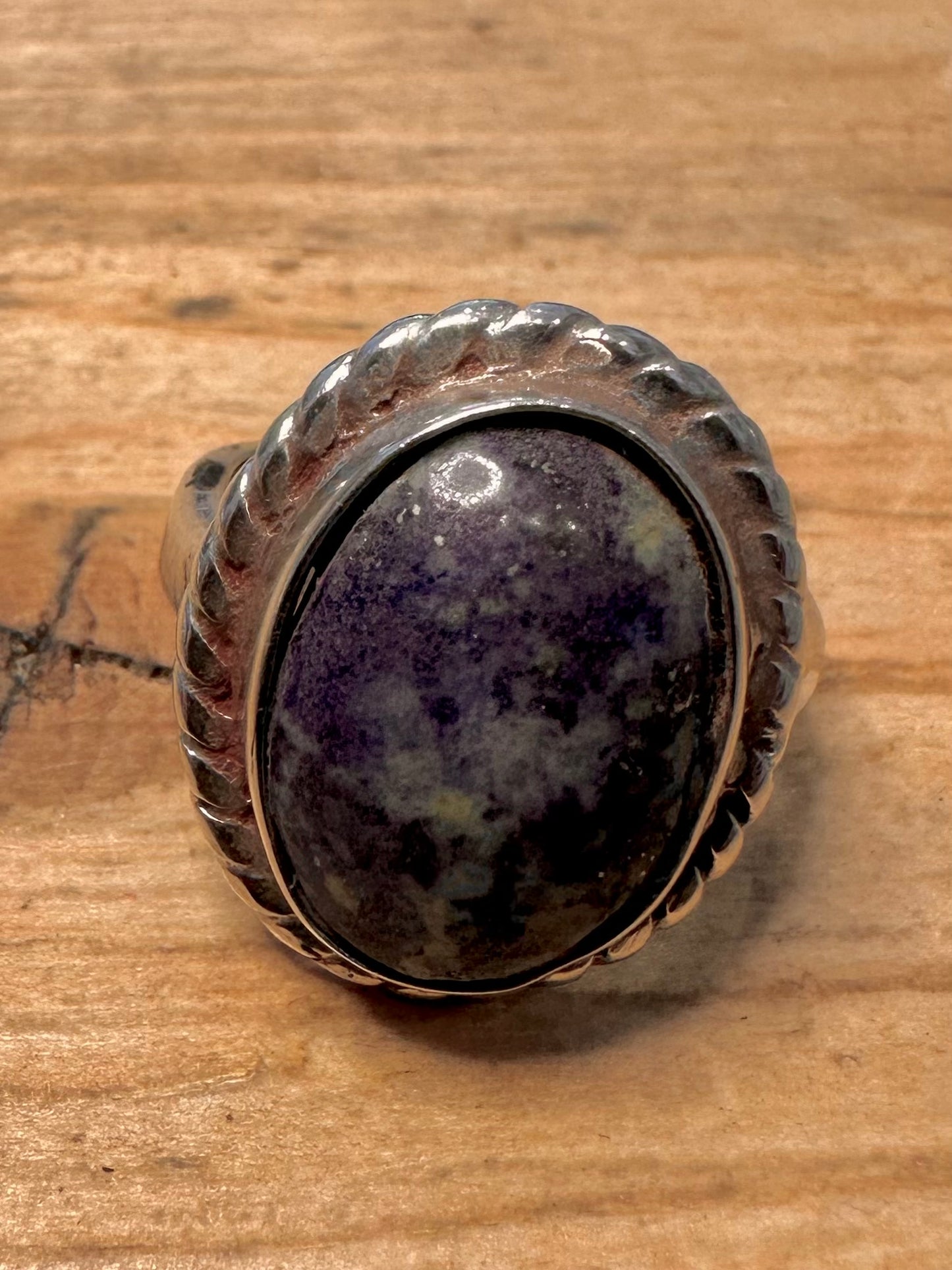 Vintage Lapis Boho 925 Silver Size M Ring