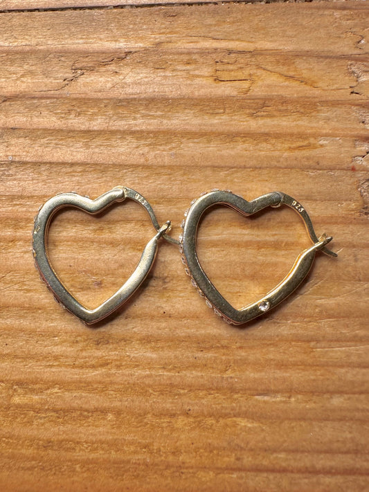 Ohrringe „Modern Heart“ mit Zirkonia-Stein aus 925er Sterlingsilber