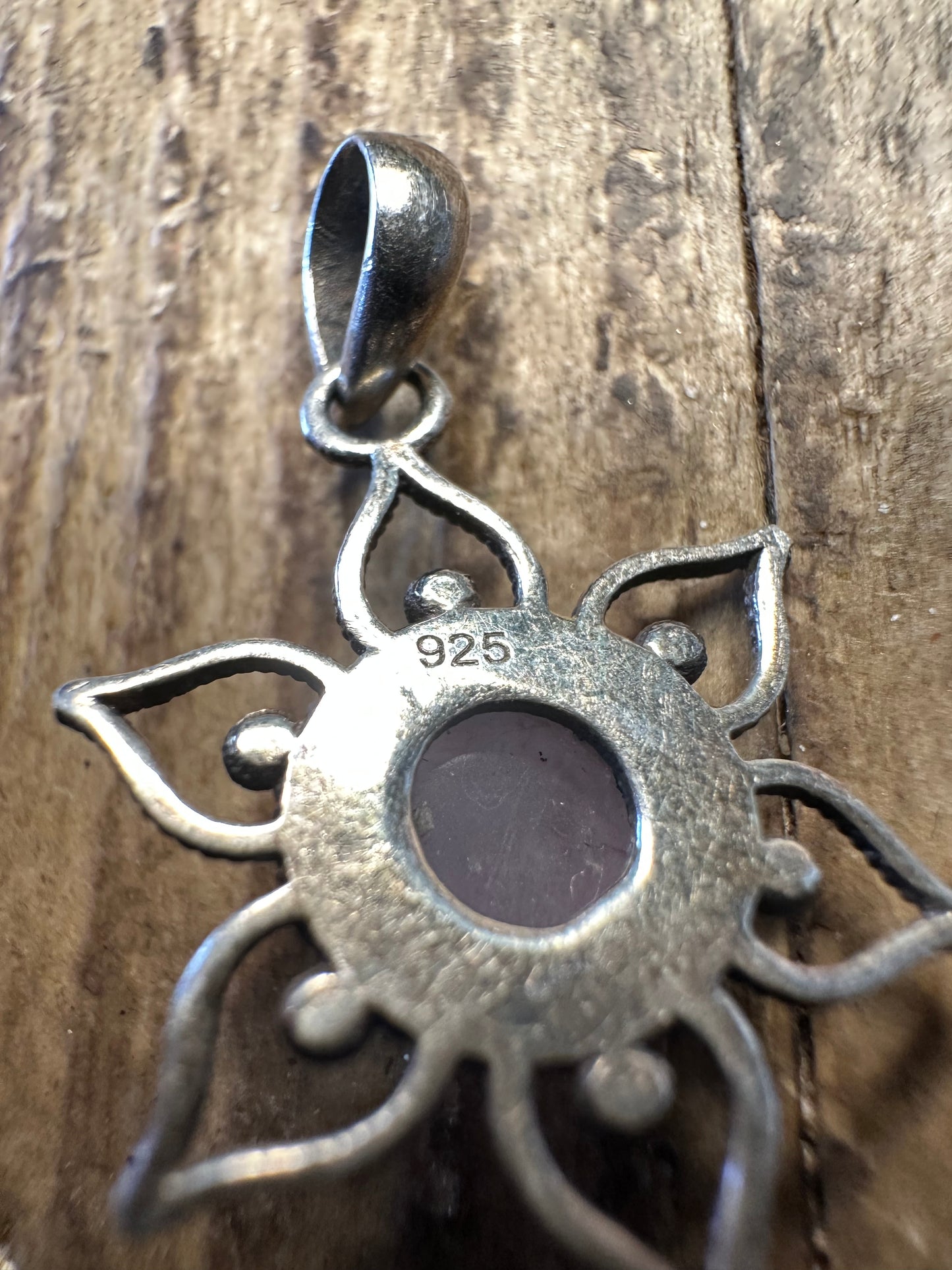 Rose Quarts Floral 925 Sterling Silver Pendant