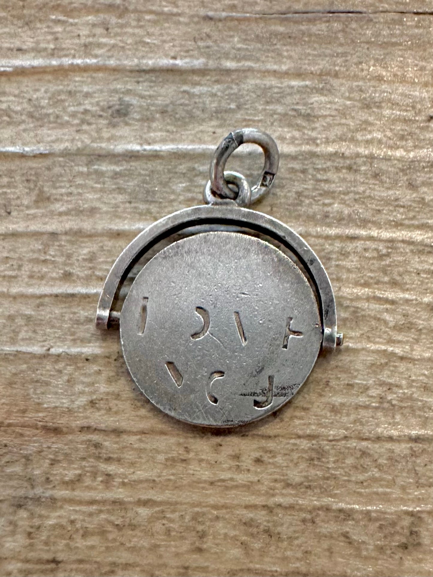 Vintage I Love You Spinner 925 Silver Pendant