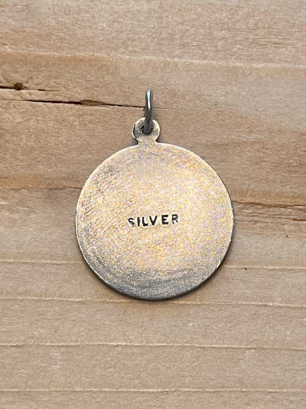 St Christopher Textured Border 925 Sterling Silver Pendant