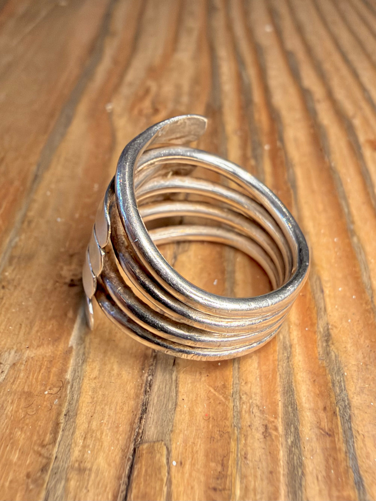 Multi Layer Overlapping 925 Sterling Silver Size K Ring