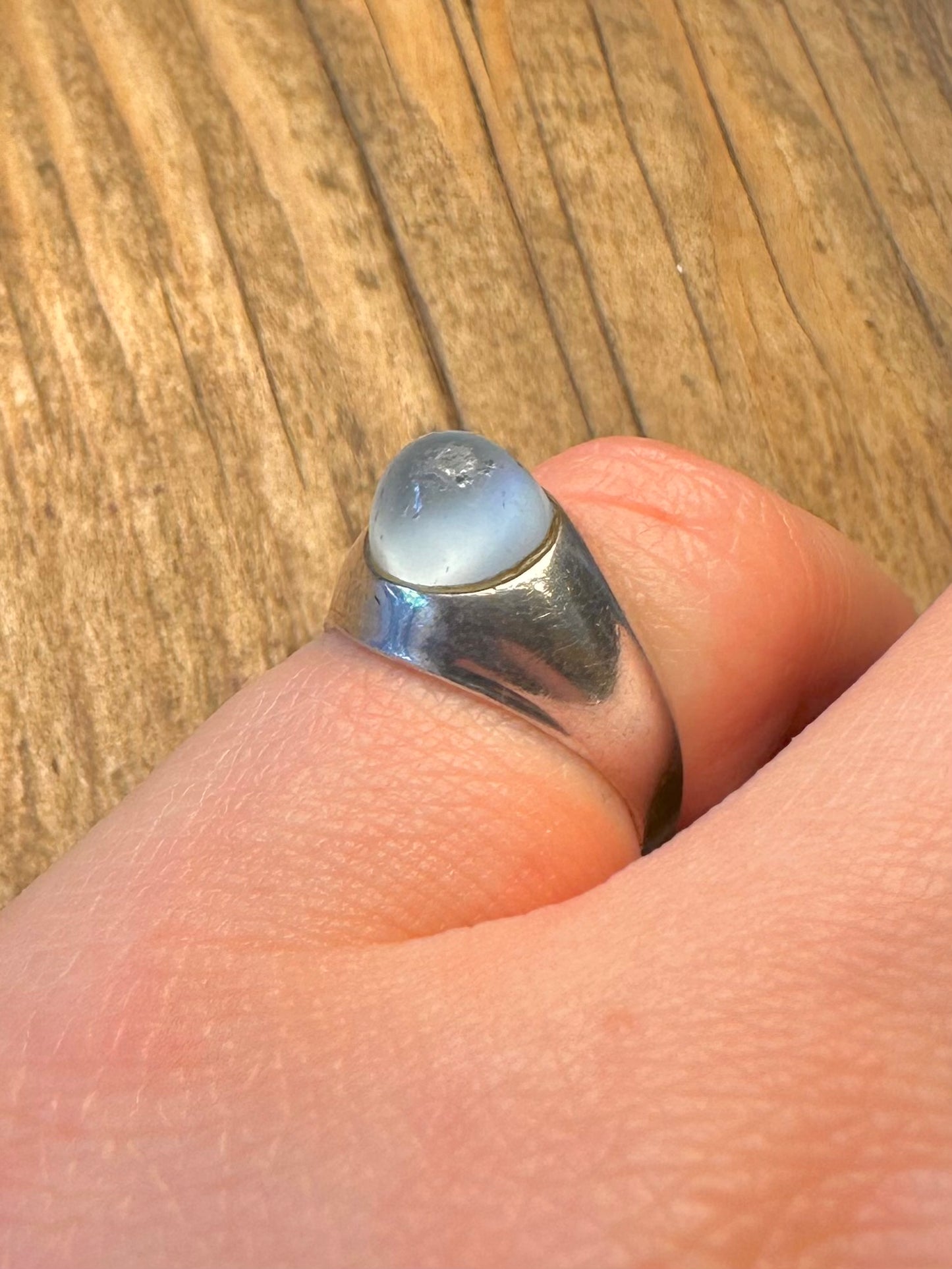 Moonstone Maker COF Denmark 925 Sterling Silver Size J Ring