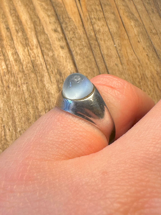 Moonstone Maker COF Denmark 925 Sterling Silver Size J Ring