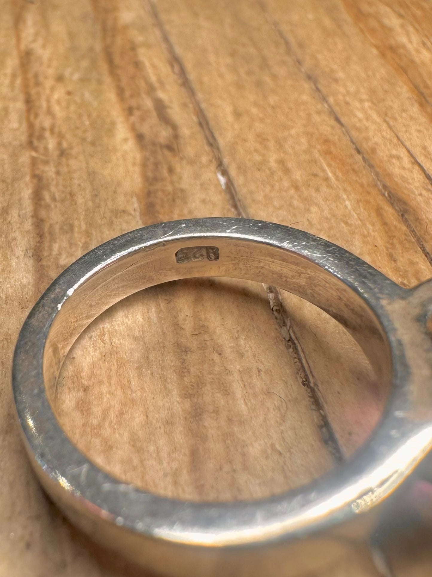 Abstract Amethyst Faceted 925 Sterling Silver Size L1/2 Ring