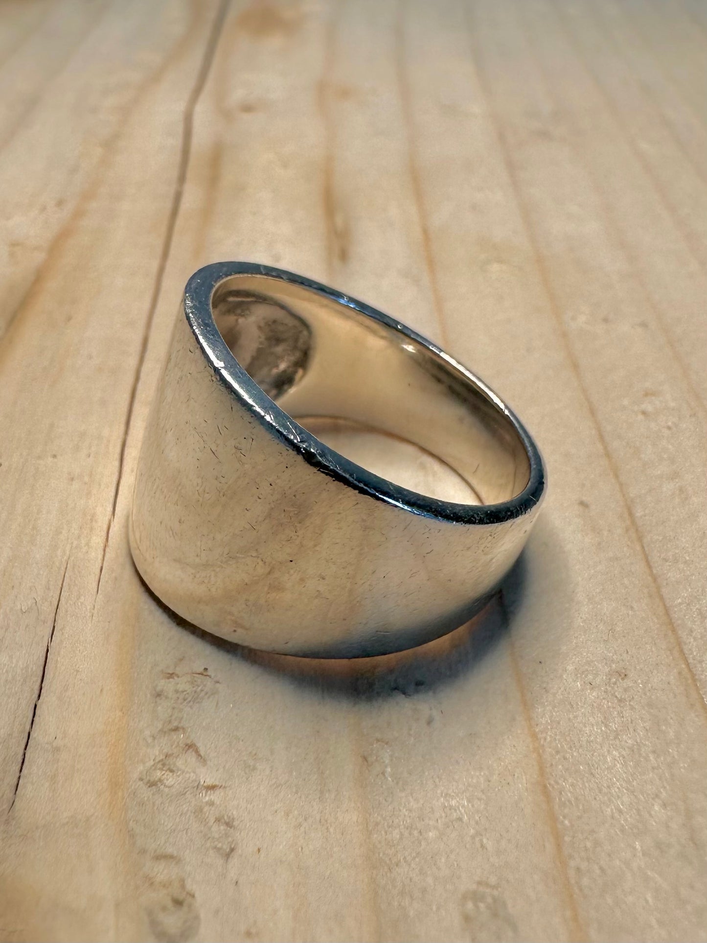 Wide Band 925 Sterling Silver Size R Ring