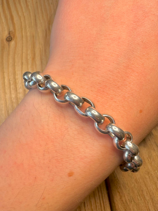 Modern 2007 Chunky Belcher T Bar 925 Sterling Silver 7.8 inch Bracelet