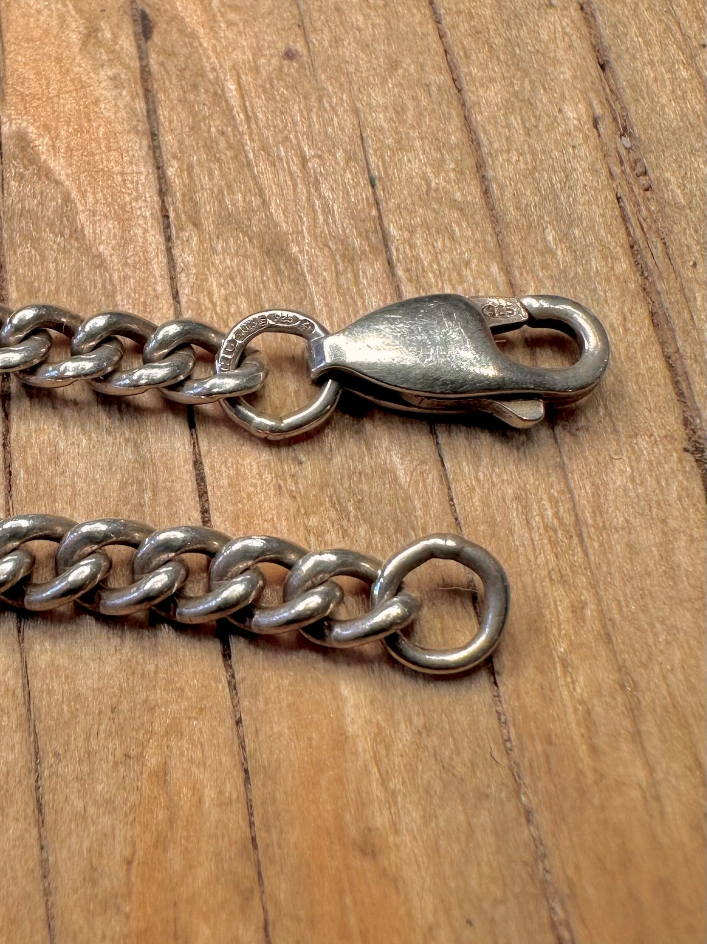 Vintage Albert Chain T Bar 925er Sterlingsilber 47 cm Halskette