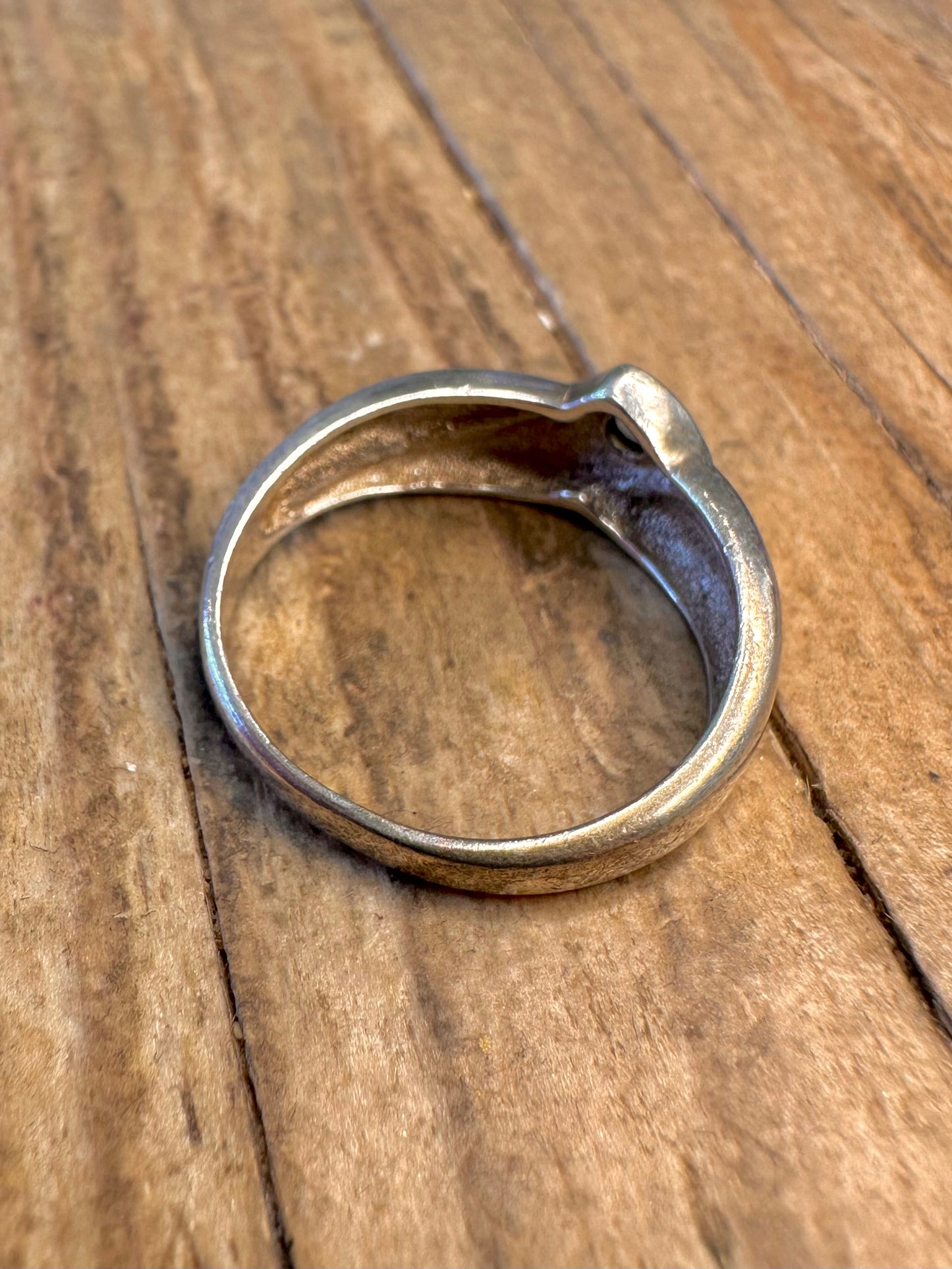Abstrakter blauer Stein 835er Silber Ring Größe N1/2