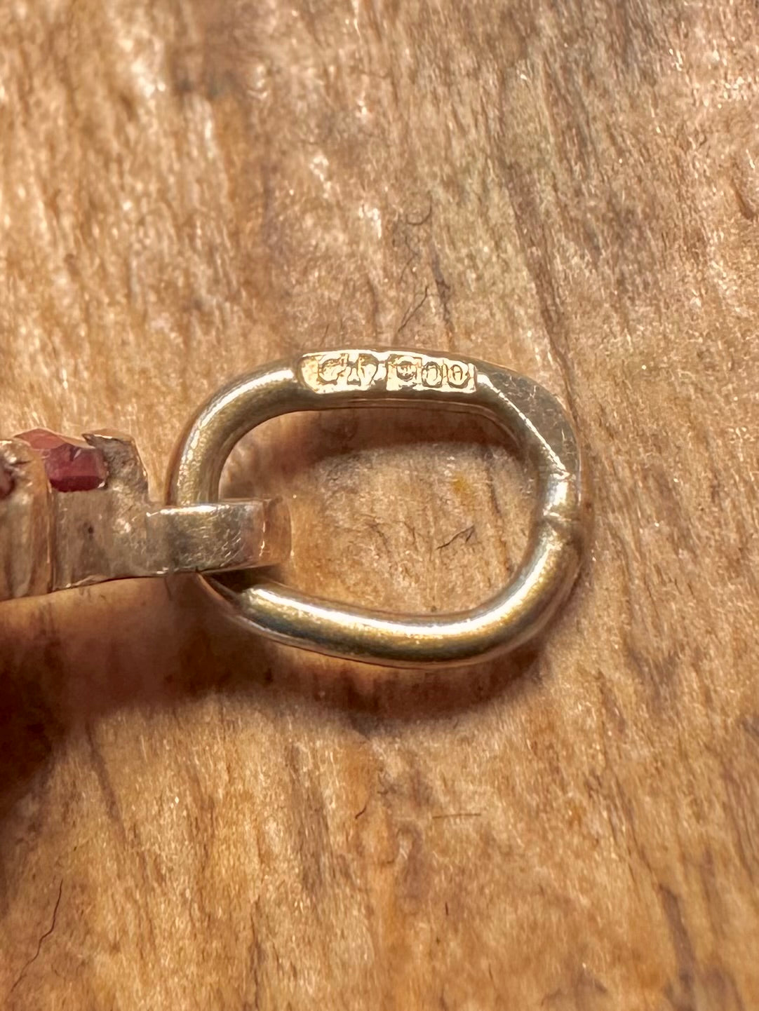 Garnet Cross Gold on 900 Silver Pendant