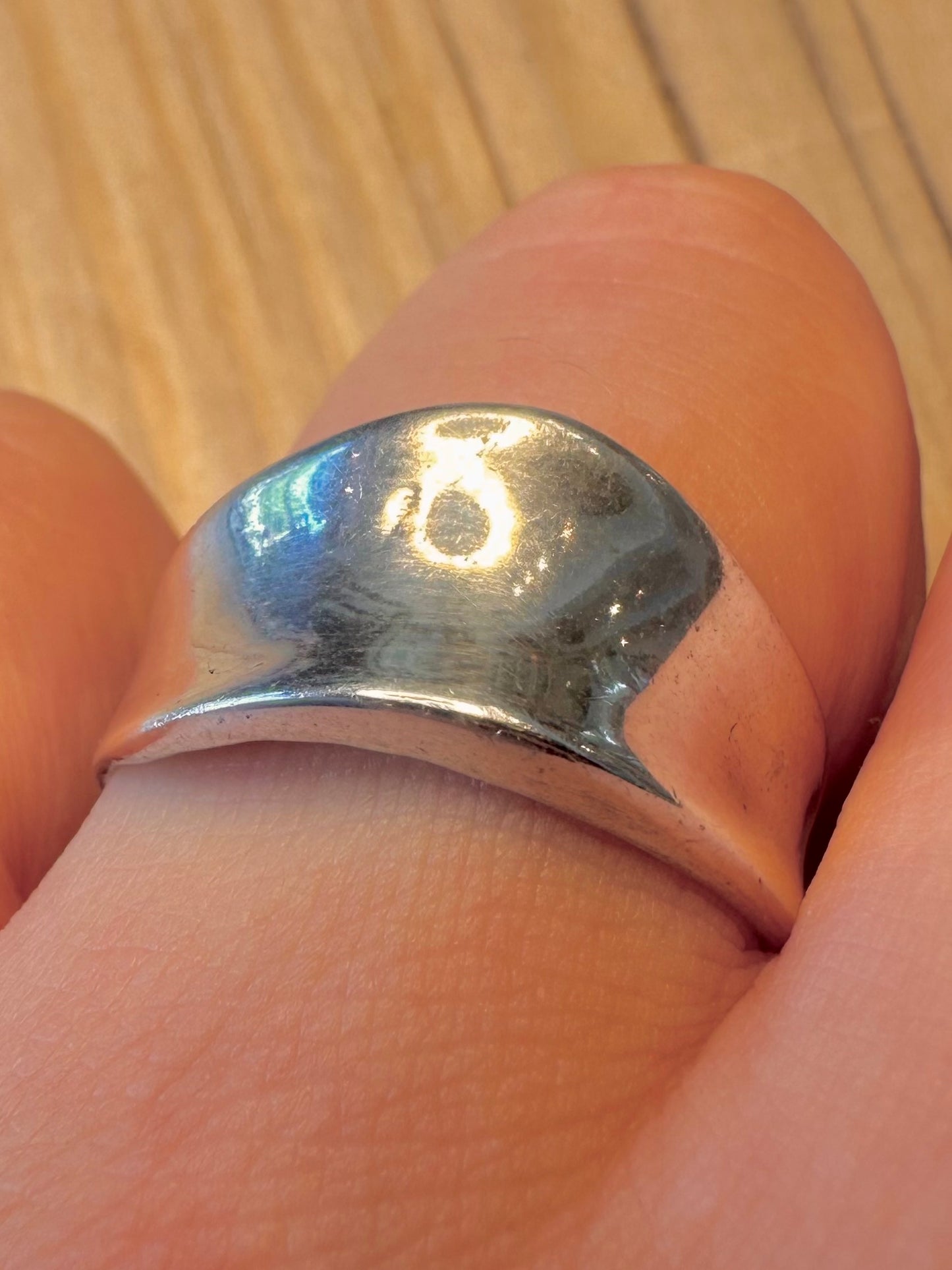 Abstract Concave Dome 925 Silver Size U Ring