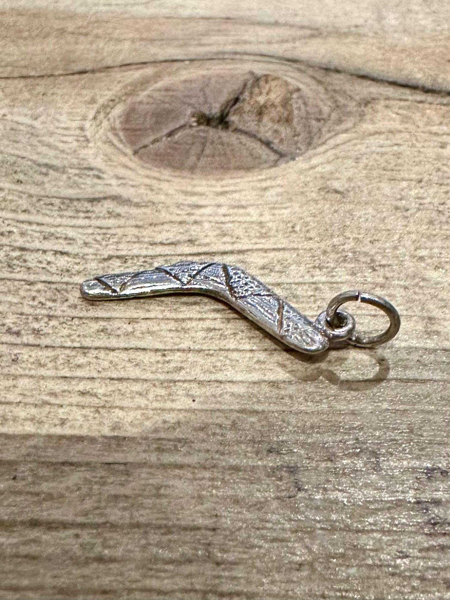 Vintage Boomerang 925 Silver Charm Pendant