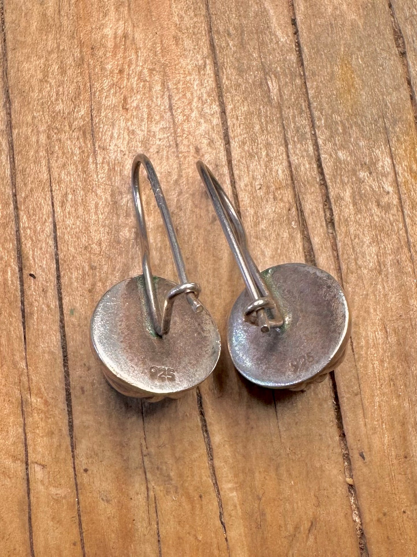 Vintage strukturierte Halbkugel Ohrringe aus 925er Sterlingsilber