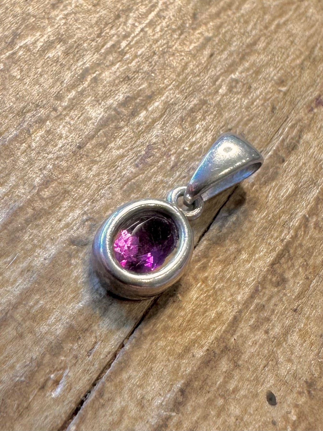 Amethyst Oval Anhänger aus 925er Sterlingsilber