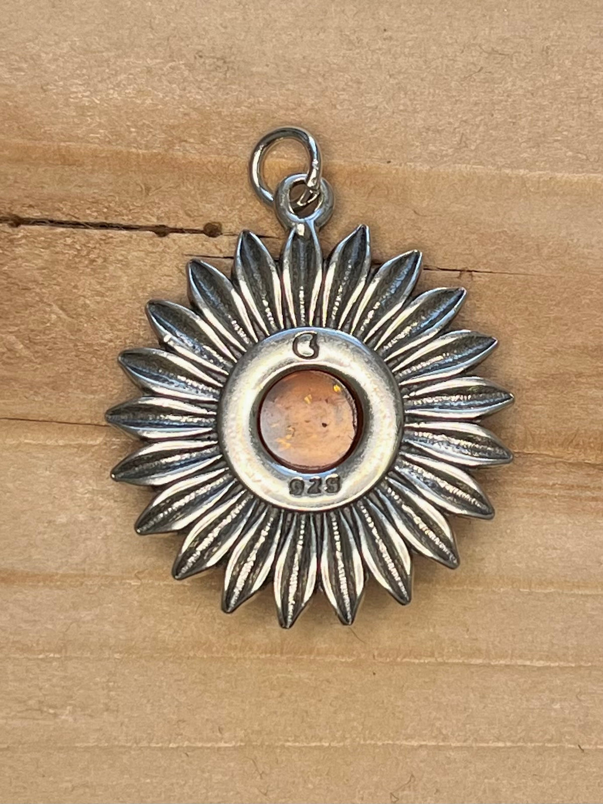 Amber Flower 925 Sterling Silver Pendant