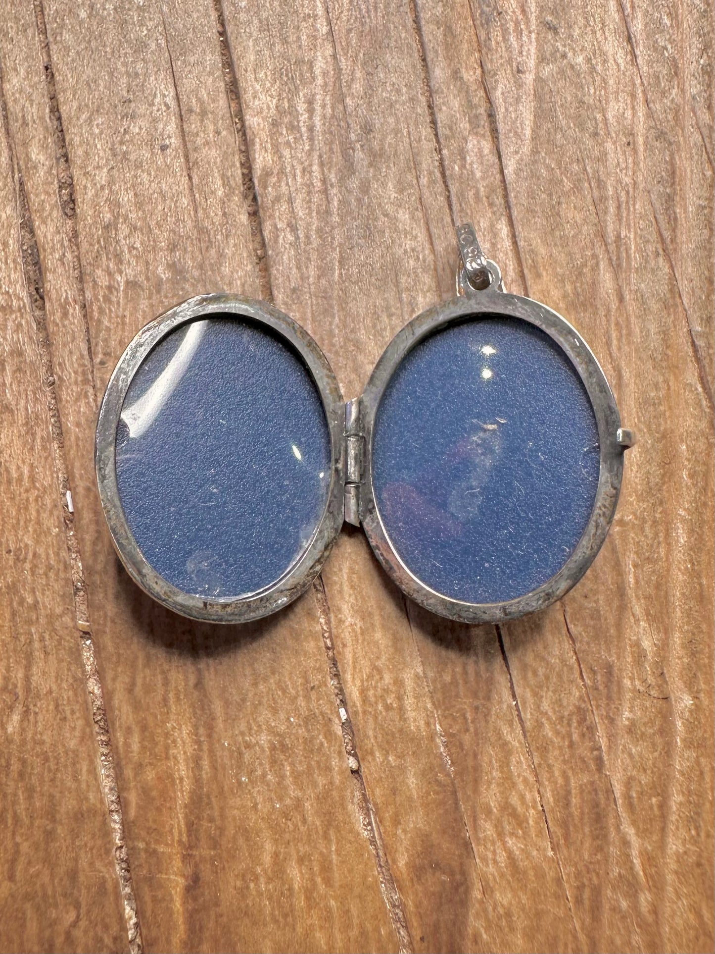 Vintage graviertes Medaillon 925 Sterling Silber Anhänger
