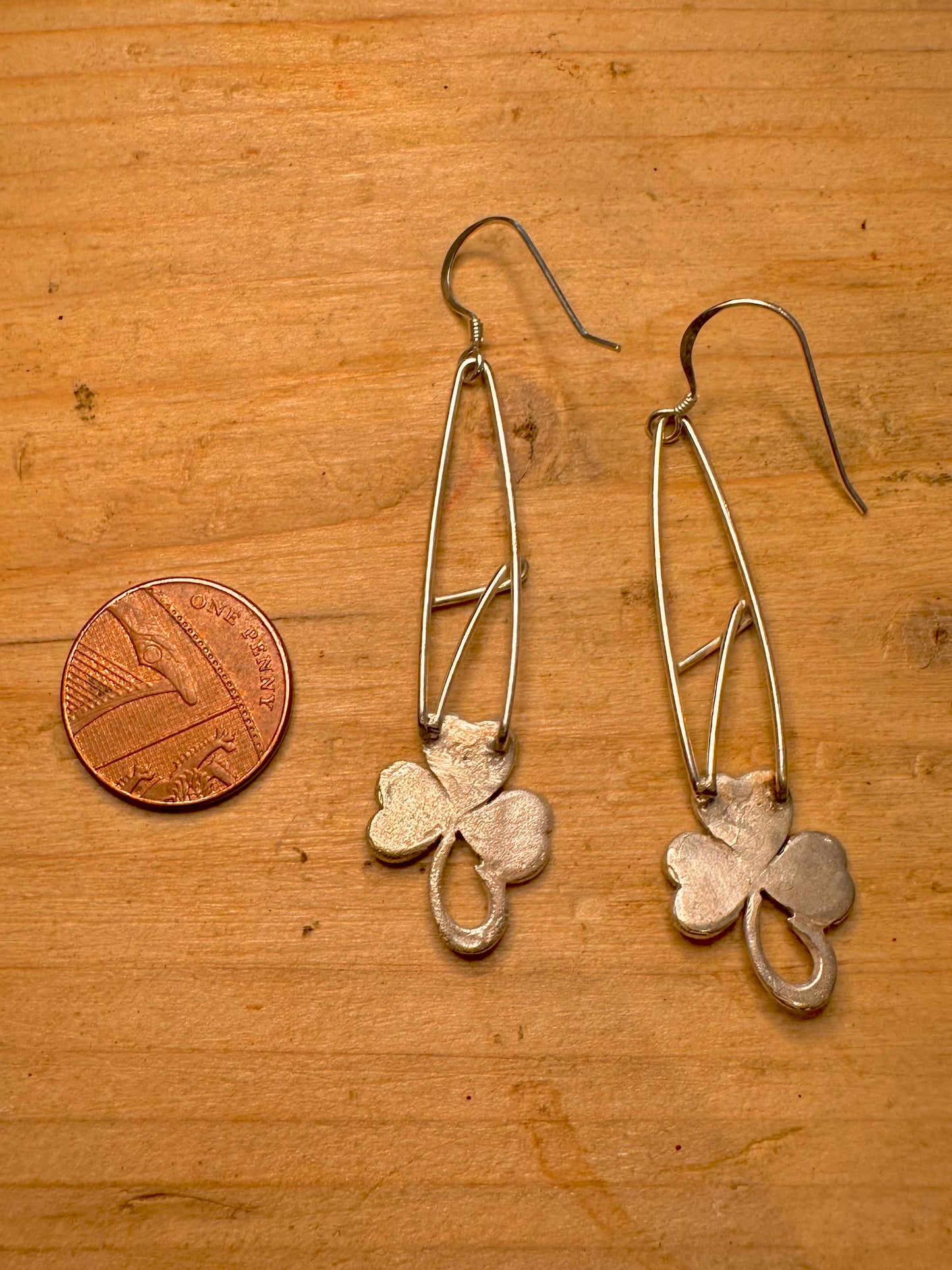 Abstract Handmade Clover 925 Silver Earrings