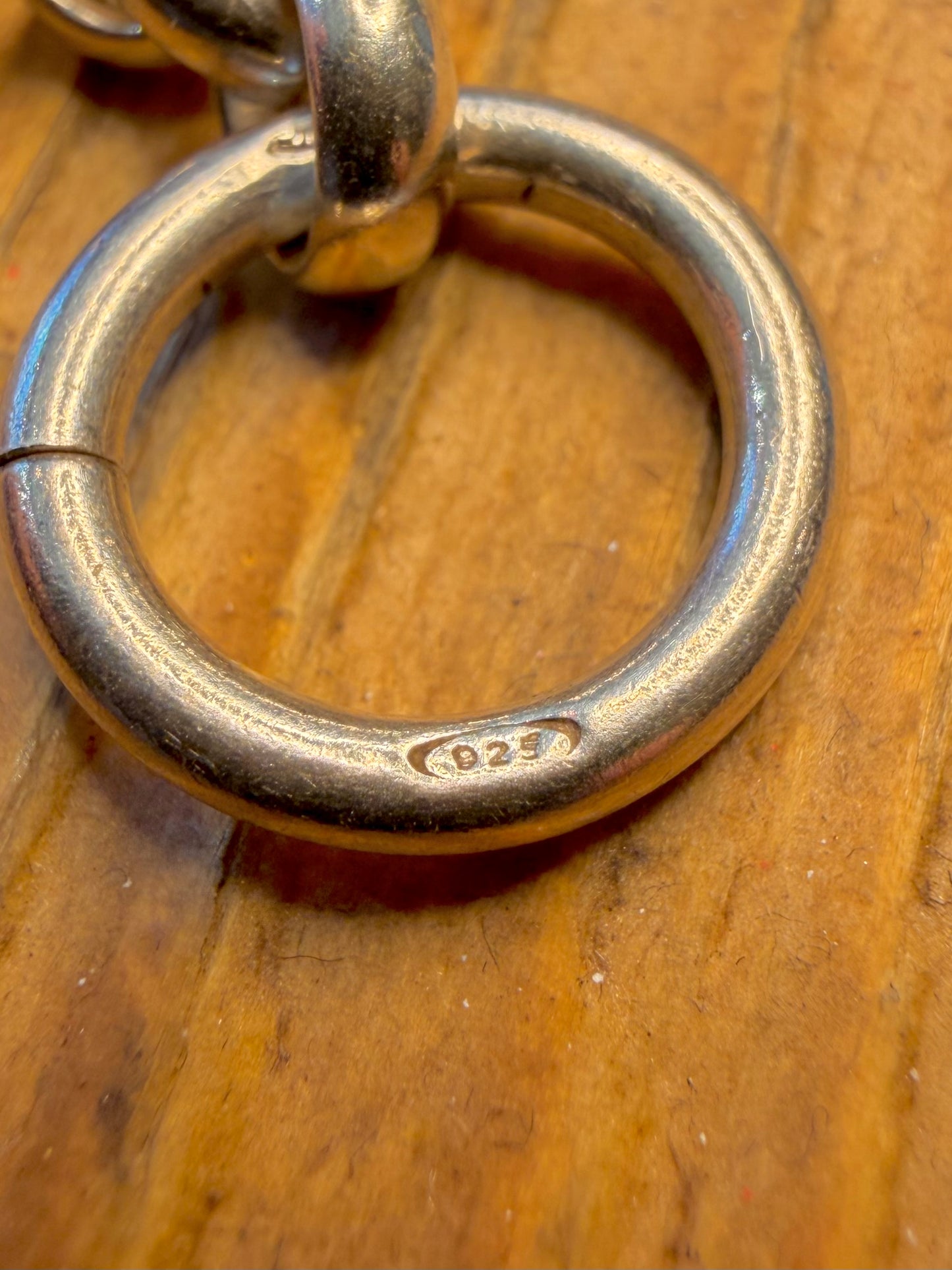 Belcher T Bar Clasp Italy 925 Sterling Silver 8.5 inch Bracelet