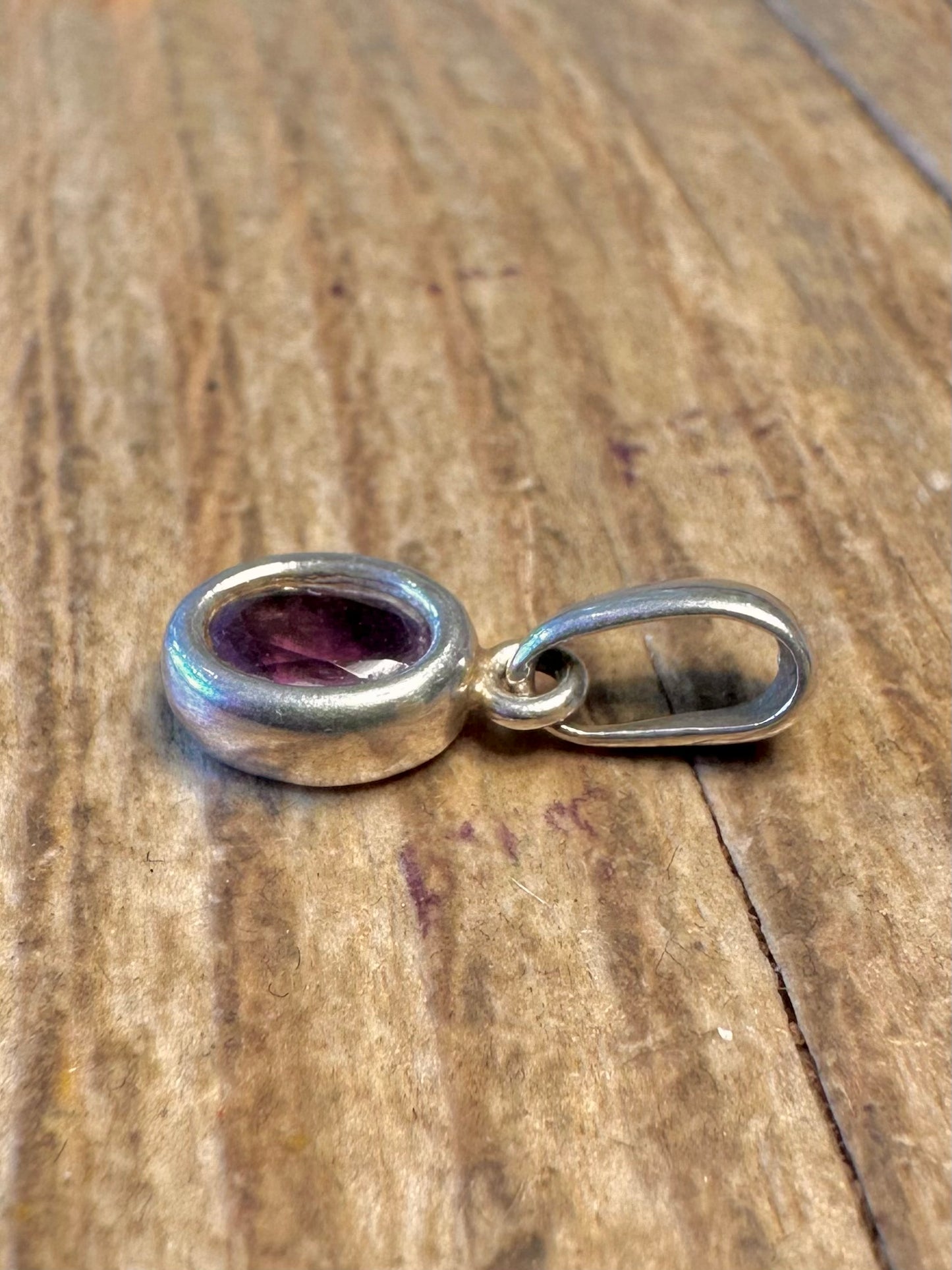 Amethyst Oval Anhänger aus 925er Sterlingsilber