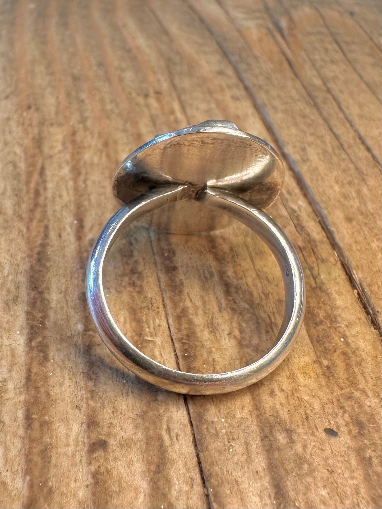 Cameo 1975 Cabochon 925 Sterling Silver Size O1/2 Ring