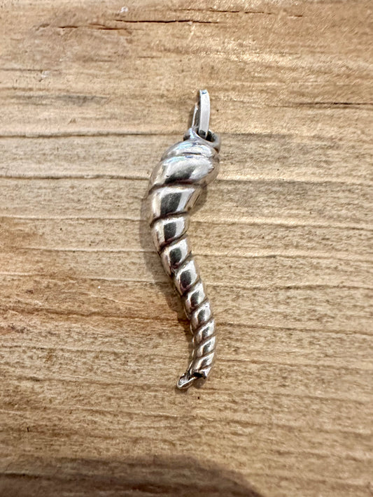 Vintage Cornucopia Horn 925 Silver Pendant