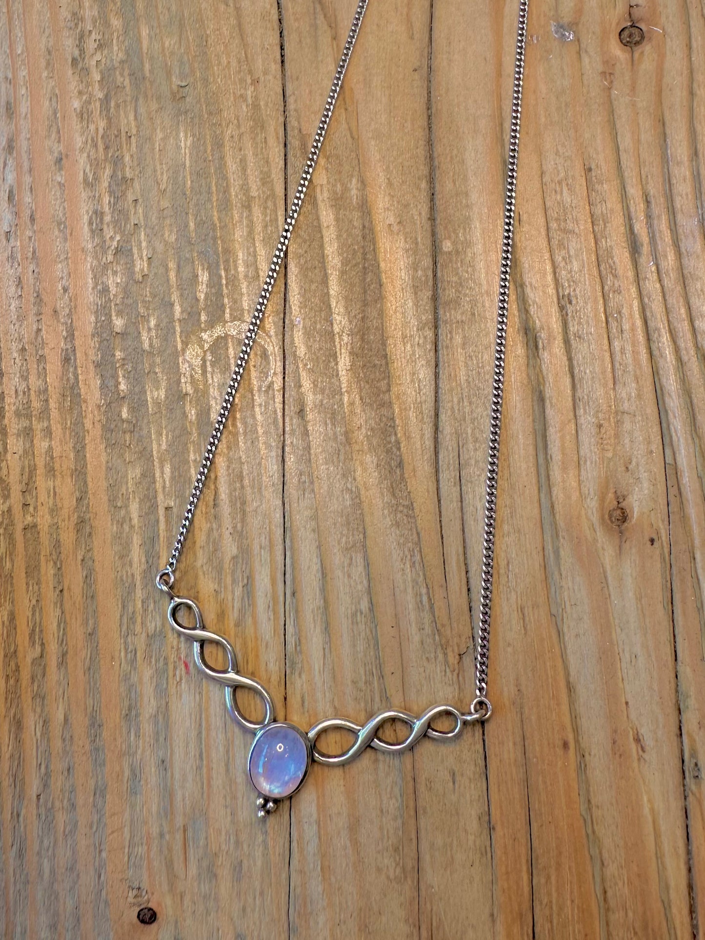 Moonstone Celtic Inspired 925 Sterling Silver 18 inch Necklace