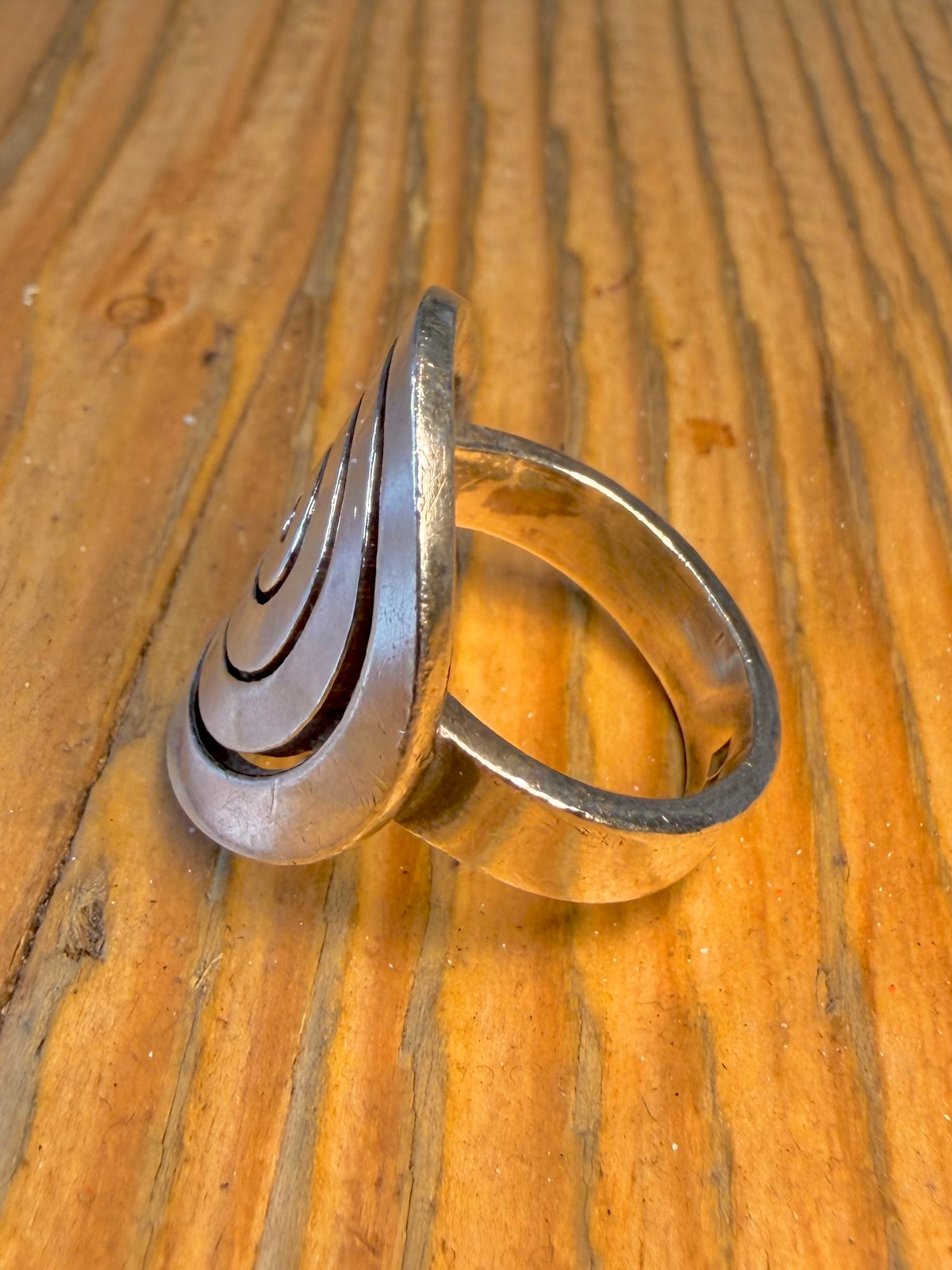 Chunky Spiral 925 Sterling Silver Size N Ring