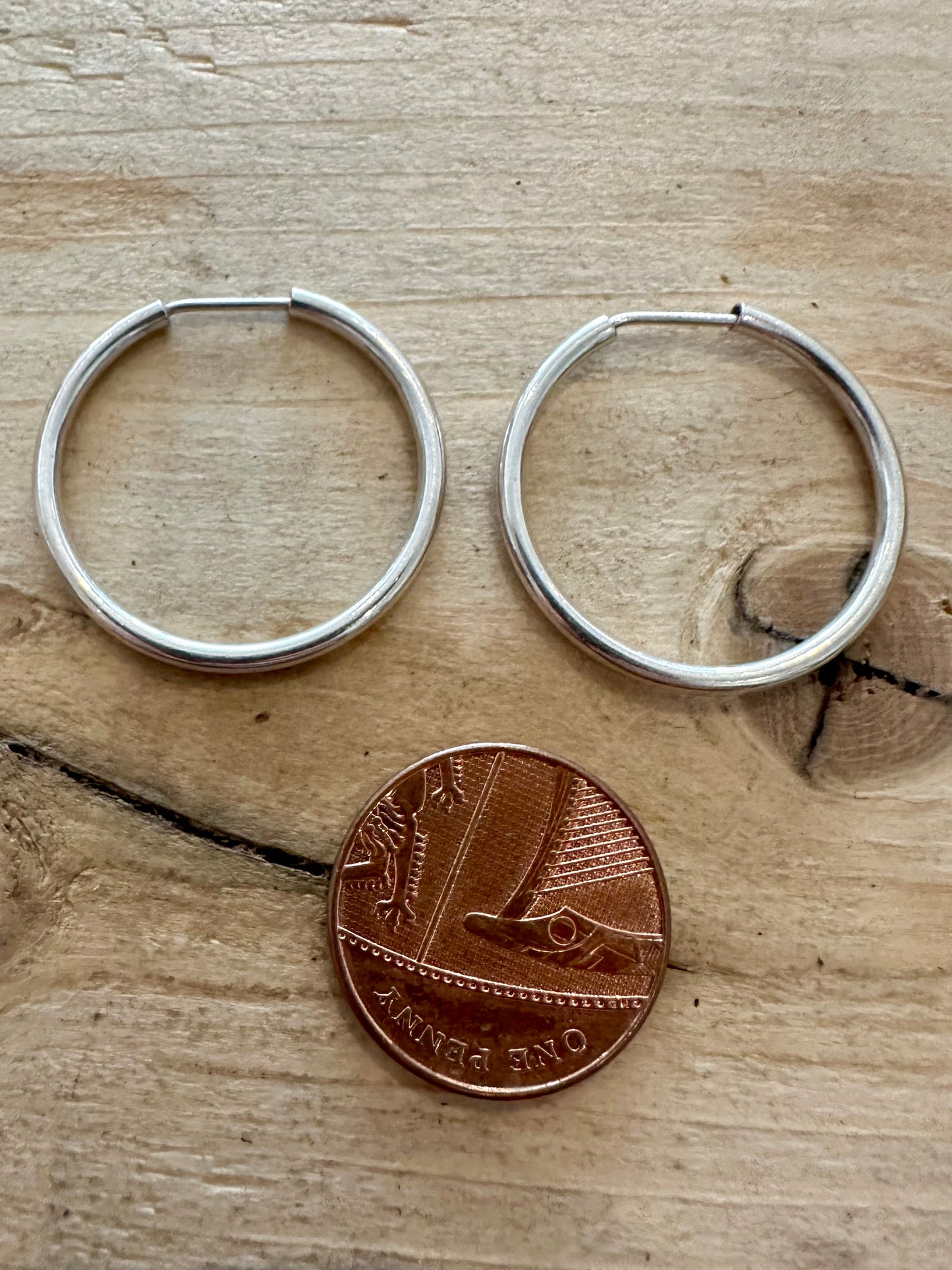 Vintage Simple Hoops 925 Silver Earrings