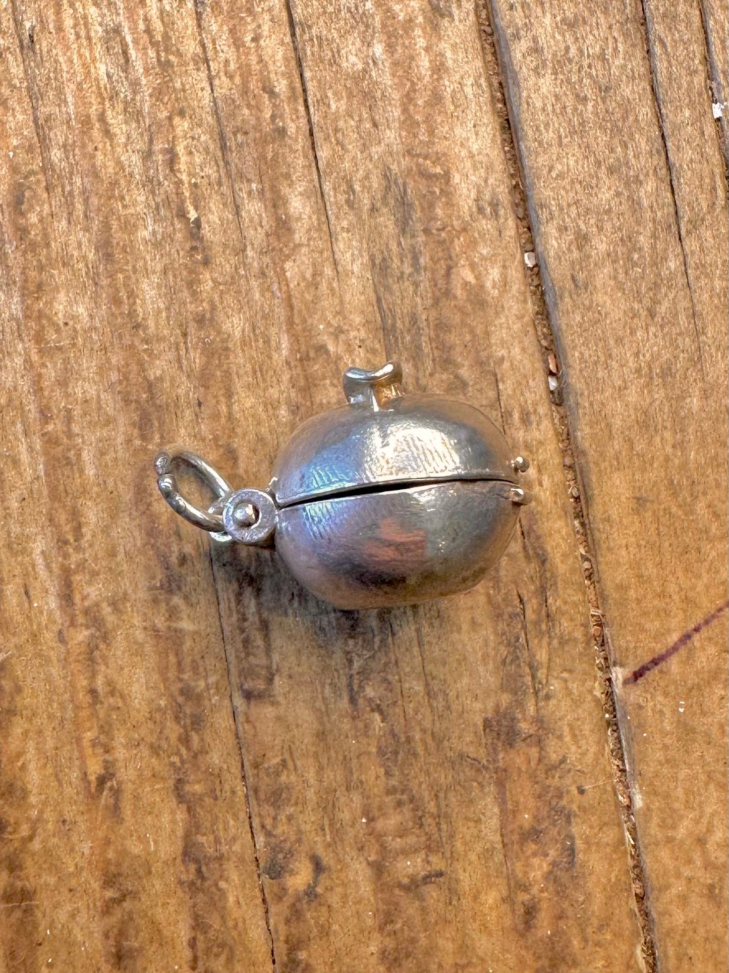Apple Adam and Eve Opening 925 Sterling Silver Charm Pendant