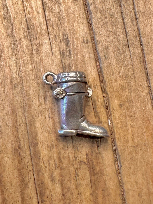 Boot Hinged with Cat 925 Sterling Silver Charm Pendant