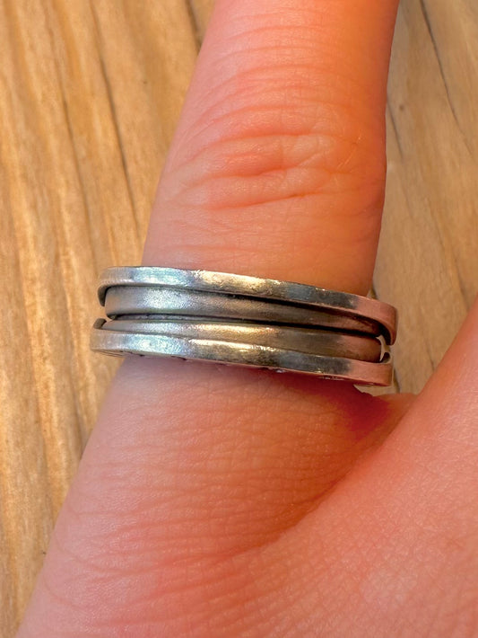 Vintage Bvlgari Style 925 Silver Size M1/2 Ring
