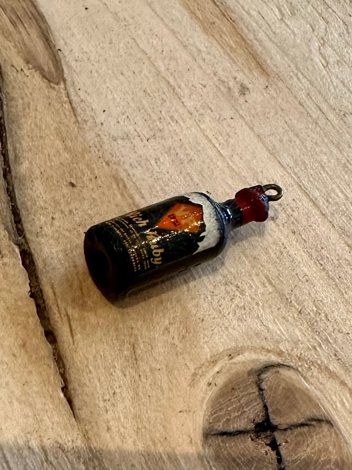 Vintage Ruby Rich Bottle Charm Pendant