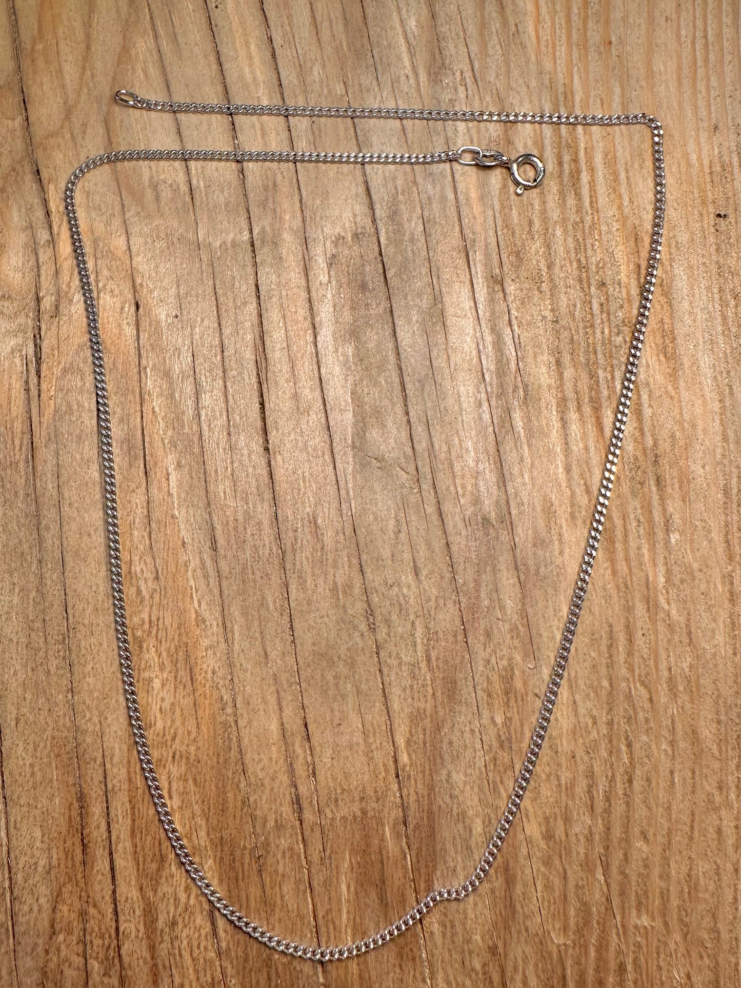 Vintage Curb Chain 925 Sterling Silver  18 inch Necklace