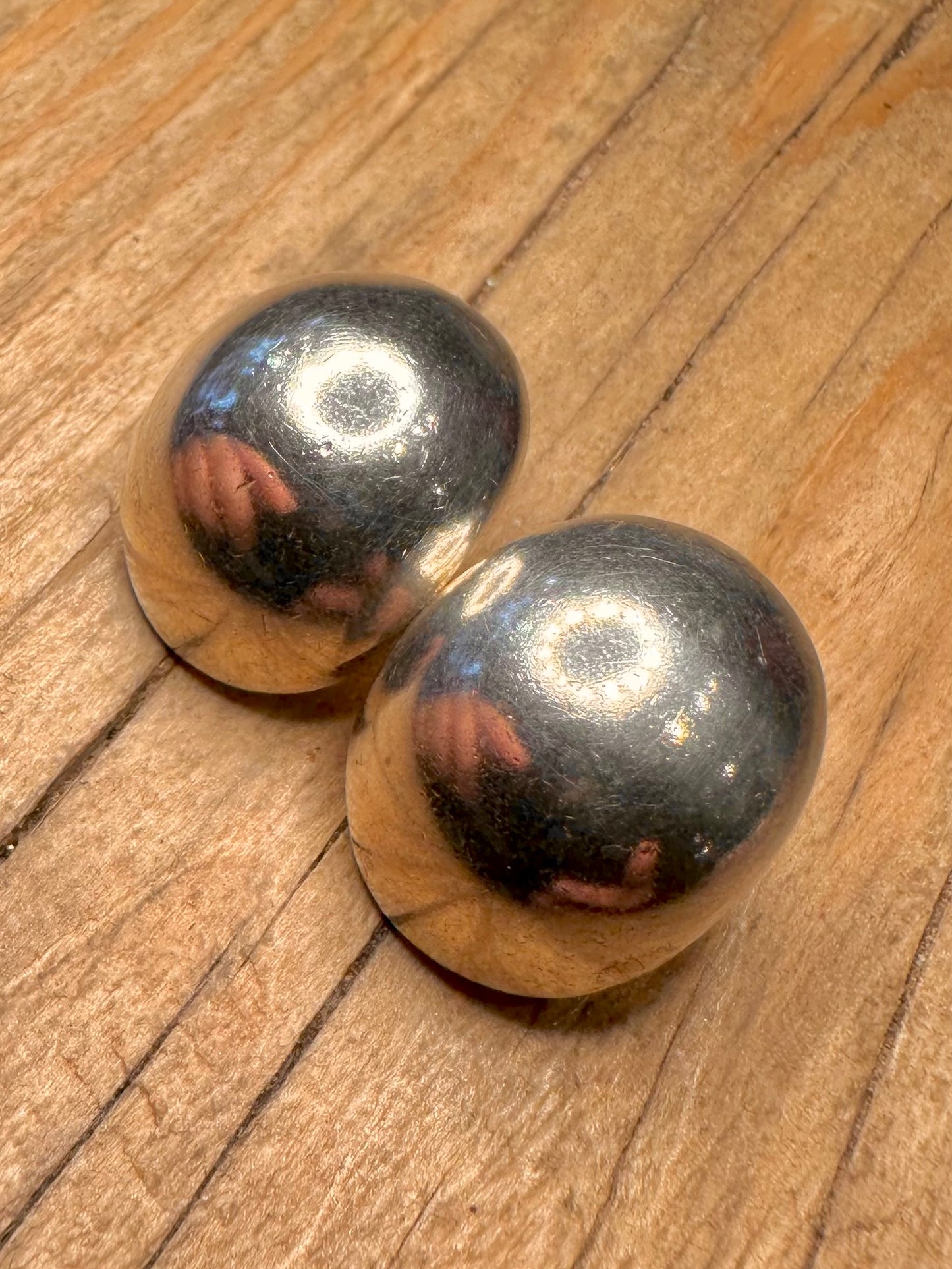 Modernist Dome Stud 925 Sterling Silver Earrings