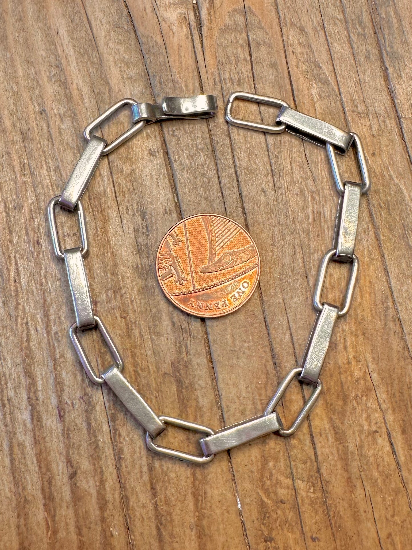 Abstrakte 1977 Balken-Glied-Hakenverschluss Mexiko 925 Sterlingsilber 19,8 cm Armband