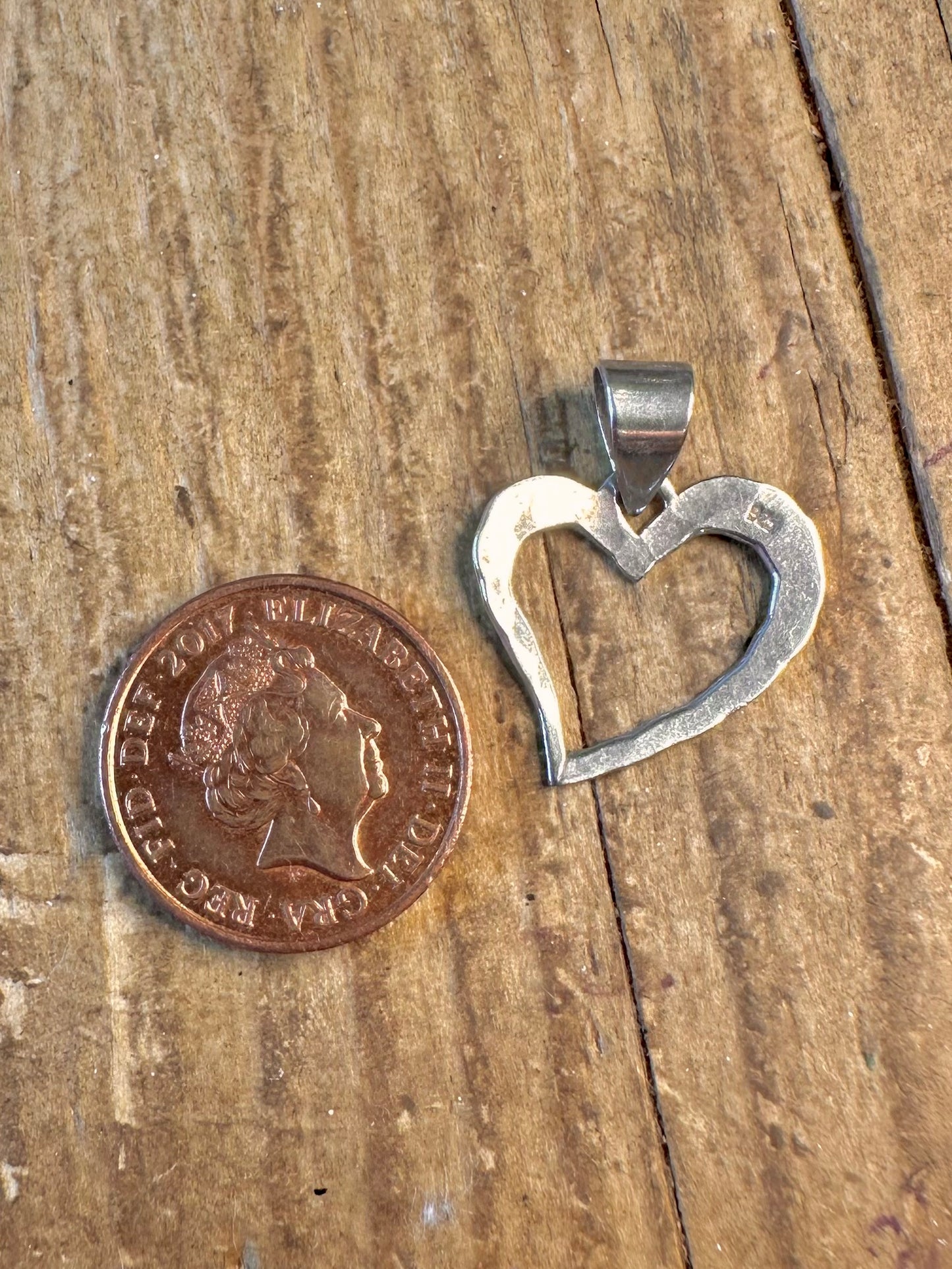 Hammered Heart 925 Sterling Silver Pendant