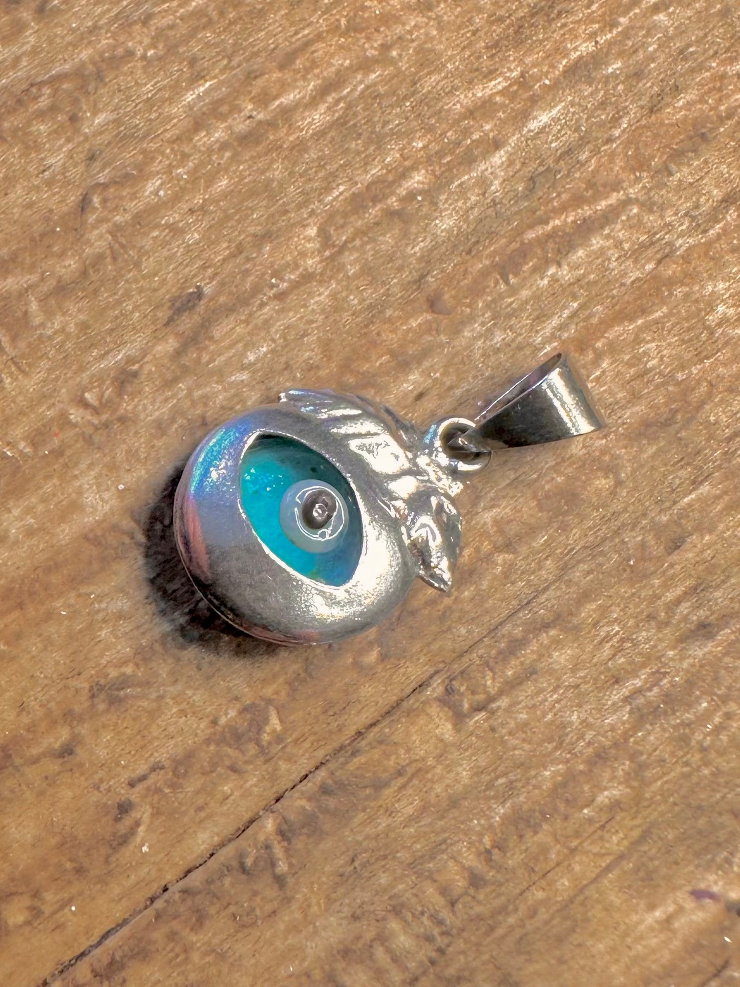 Evil Eye Leaf Design 925 Sterling Silver Pendant
